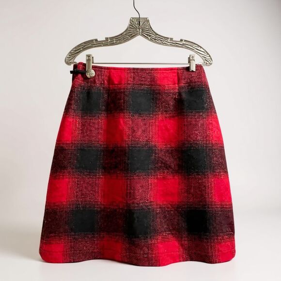 Pendleton Women’s Virgin Wool Buffalo Plaid Skirt Holiday Vintage Style - Picture 2 of 5